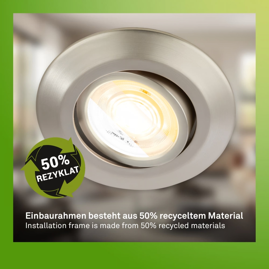 Briloner 7587032 - Set 3x dimmbare LED-Badezimmer-Einbauleuchten KLIRA LED/4,9W/230V 2500/3000/4000K IP23 mattchrom