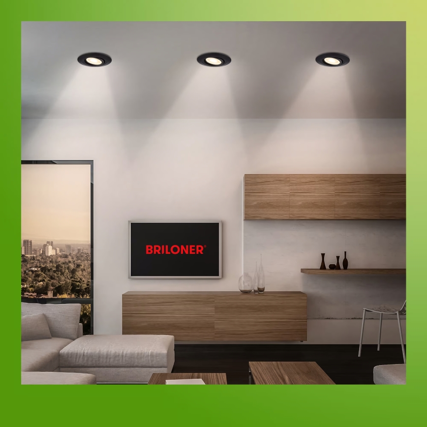 Briloner 7587035 - Ensemble de 3 plafonniers encastrés LED dimmables pour salle de bains KLIRA LED/4,9W/230V 2500/3000/4000K IP23 noirs