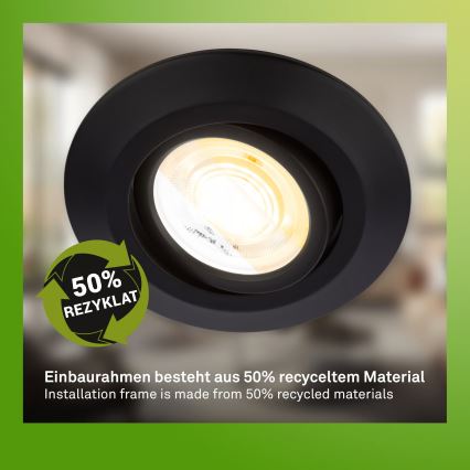 Briloner 7587035 - Ensemble de 3 plafonniers encastrés LED dimmables pour salle de bains KLIRA LED/4,9W/230V 2500/3000/4000K IP23 noirs