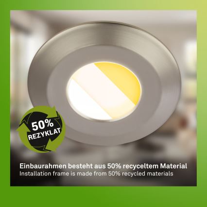 Briloner 7588032 - Set di 3 faretti LED da incasso per bagno KLIRA 1xLED/4,9W/230V 2500/3000/4000K IP44 cromo opaco