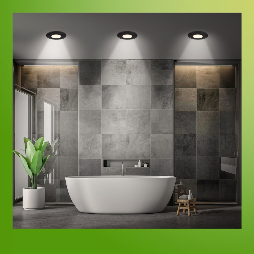 Briloner 7588035 - Lot de 3 plafonniers encastrables LED pour salle de bains KLIRA LED/4,9W/230V 2500/3000/4000K IP44 noir