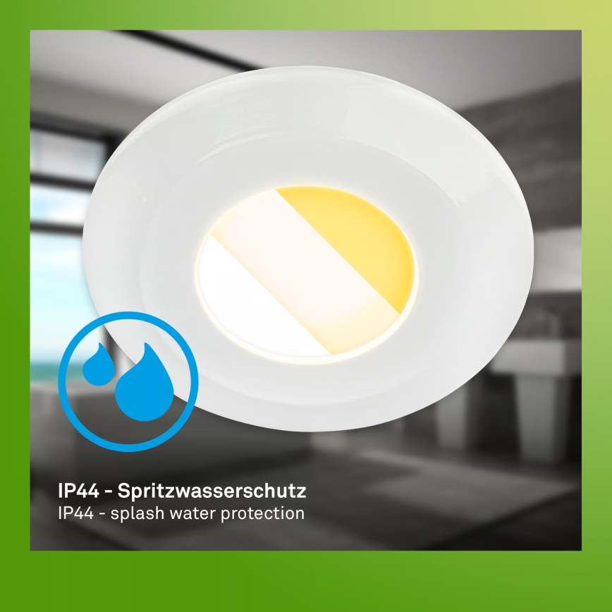 Briloner 7588036 - Set da 3 faretti LED da incasso per bagno KLIRA LED/4,9W/230V 2500/3000/4000K IP44 bianco