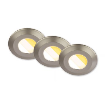 Briloner 7589032 - SET da 3 faretti LED da incasso per bagno dimmerabili KLIRA 1xLED/4,9W/230V IP44 cromo opaco