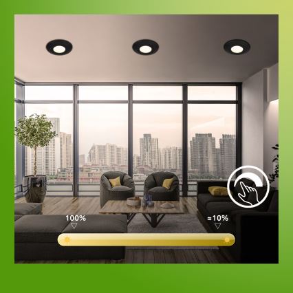 Briloner 7589035 - 3er-Set dimmbare LED-Einbauleuchte KLIRA 1xLED/4,9W/230V 2500/3000/4000K IP44 schwarz