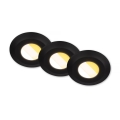 Briloner 7589035 - Set di 3 faretti LED dimmerabili per bagno da incasso KLIRA LED/4,9W/230V 2500/3000/4000K IP44 nero