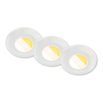 Briloner 7589036 - SET 3x faretti LED dimmerabili da incasso per bagno KLIRA LED/4,9W/230V 2500/3000/4000K IP44 bianco