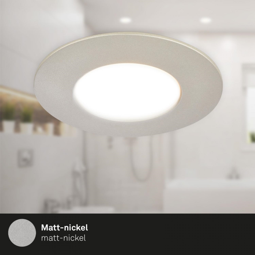 Briloner 7598032 - LOT 3x Spot encastrable de salle de bain LED/4,9W/230V IP44 2700/4000/6500K chrome mat