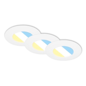 Briloner 7598036 - SET 3x Lampada LED da incasso per bagni LED/4,9W/230V IP44 2700/4000/6500K bianco
