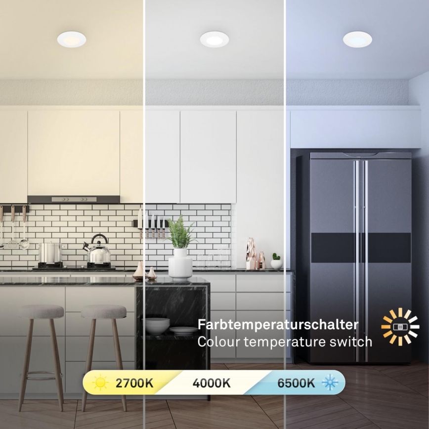 Briloner 7598036 - SET 3x Lampada LED da incasso per bagni LED/4,9W/230V IP44 2700/4000/6500K bianco
