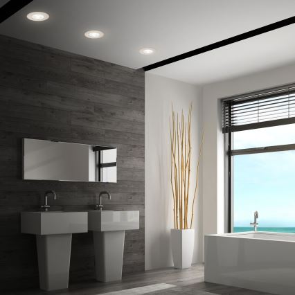 Briloner 7605032 - 3er-Set LED-Badezimmer-Einbauleuchte 3xLED/4,9W/230V 2700/4000/6500K IP44 mattchrom