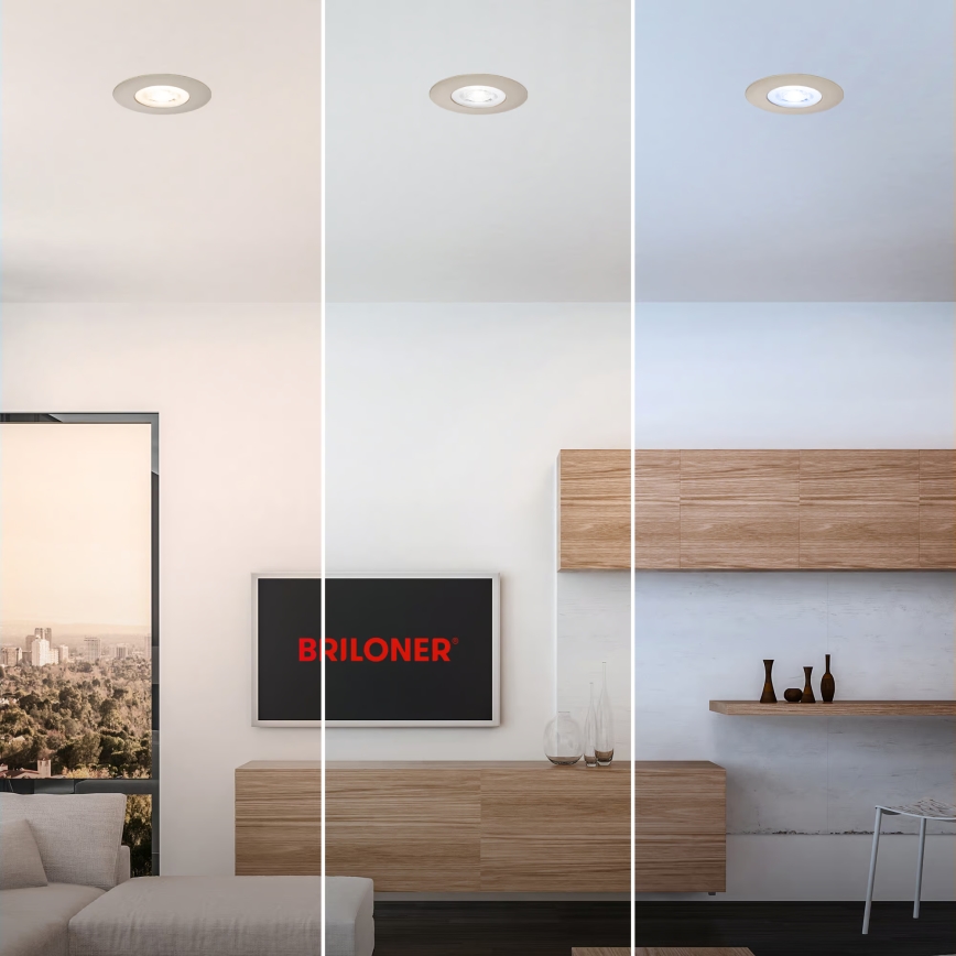 Briloner 7605032 - SET 3xLED Plafoniera da incasso per bagno LED/4,9W/230V 2700/4000/6500K IP44 cromo opaco