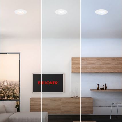 Briloner 7605036 - 3er-Set LED-Badezimmer-Einbauleuchte LED/4,9W/230V 2700/4000/6500K IP44 weiß
