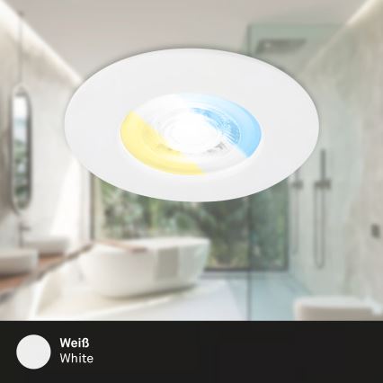 Briloner 7605036 - 3er-Set LED-Einbauleuchten für Badezimmer 3xLED/4,9W/230V 2700/4000/6500K IP44 weiß