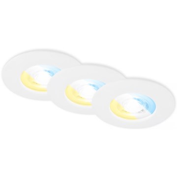 Briloner 7605036 - Set da 3 faretti LED da incasso per bagno 3xLED/4,9W/230V 2700/4000/6500K IP44 bianco