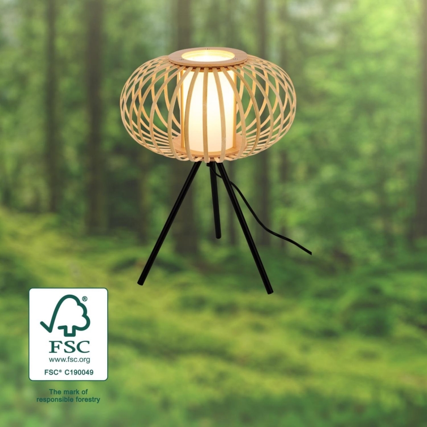 Briloner 7759011 - Lampada da tavolo 1xE27/10W/230V bambù