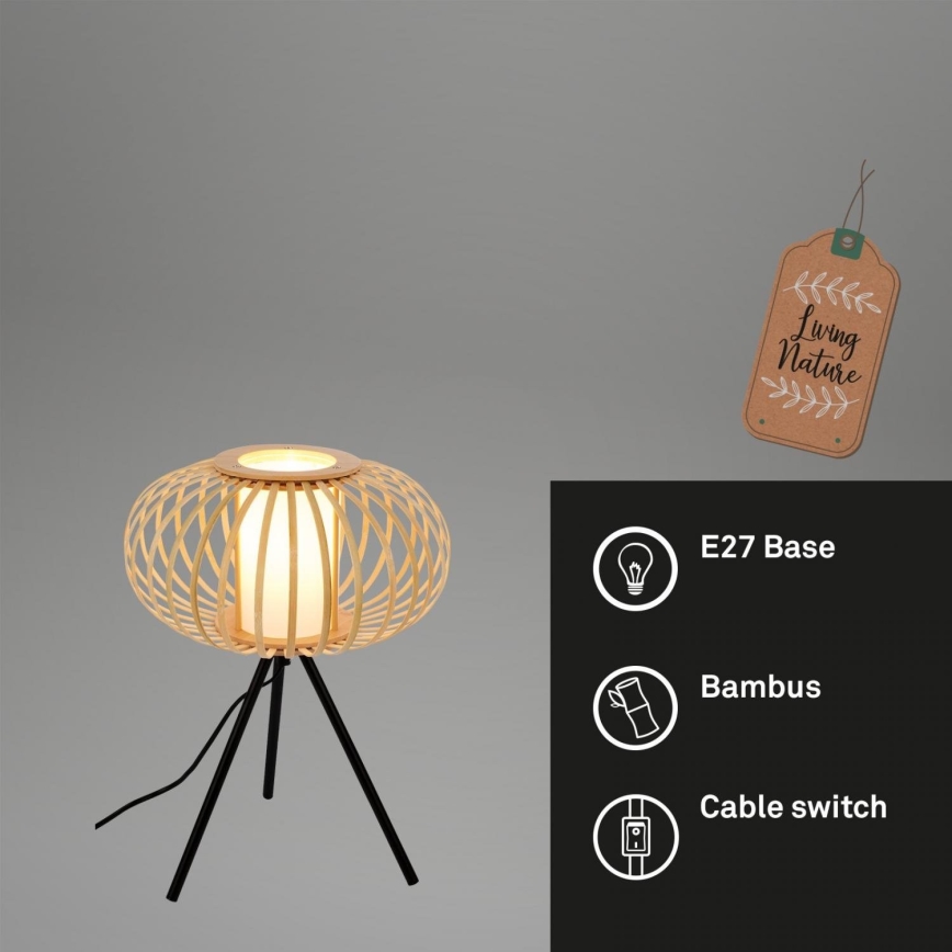 Briloner 7759011 - Lampada da tavolo 1xE27/10W/230V bambù