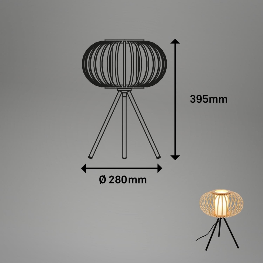 Briloner 7759011 - Lampe de table 1xE27/10W/230V bambou