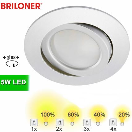 Briloner 8309-019 - Spot encastrable de salle de bain à intensité variable LED/5W/230V IP23