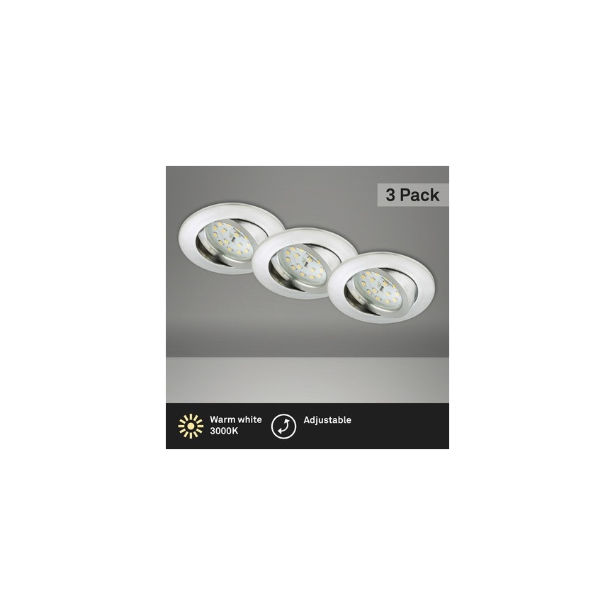 Briloner 8312-039 - LOT 3x Spot encastrable de salle de bain LED LED/5W/230V IP23