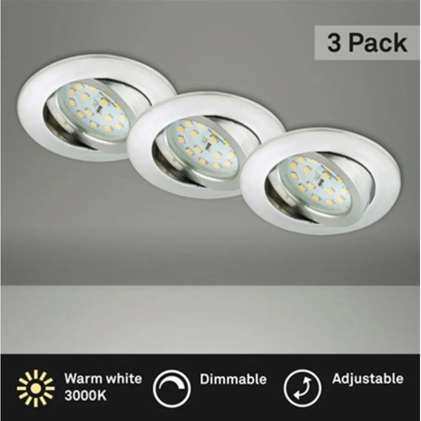 Briloner 8317-039-SET 3x Luce da incasso LED da bagno dimmerabile LED/5,5W/230V IP23