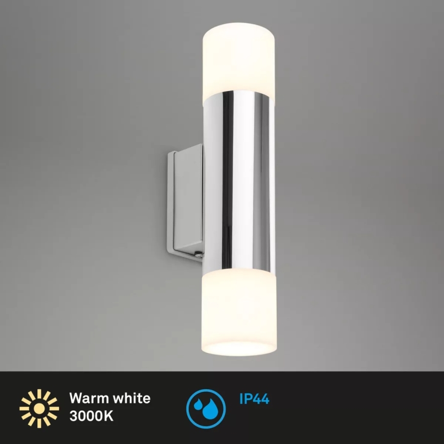 Briloner - Applique da bagno LED 2xGU10/4,8W/230V IP44 3000K cromo lucido