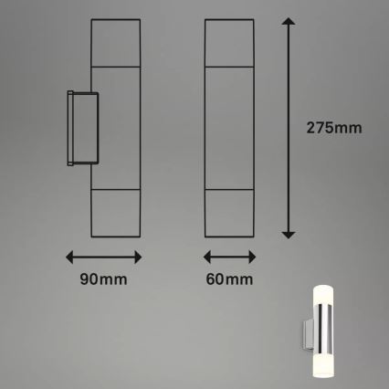 Briloner - Applique murale LED pour salle de bains 2xGU10/4,8W/230V IP44 3000K chrome brillant