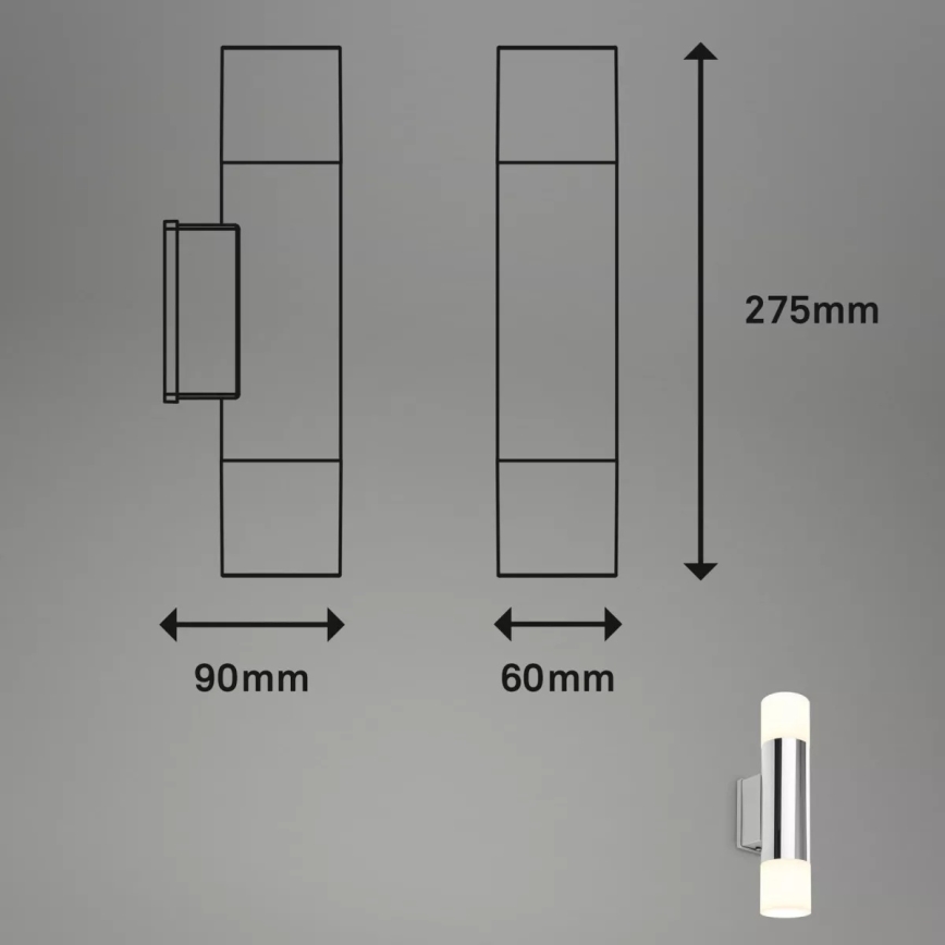 Briloner - Applique murale LED pour salle de bains 2xGU10/4,8W/230V IP44 3000K chrome brillant