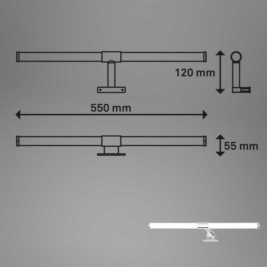 Briloner - Éclairage LED pour miroir de salle de bains SALA LED/8W/230V 4000K IP44 55 cm