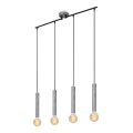 Briloner - Hängeleuchte an Schnur LONGA 4xE27/60W/230V silbern