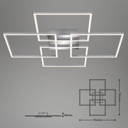 Briloner - Lampadario a plafone LED dimmerabile FRAME 4xLED/12W/230V