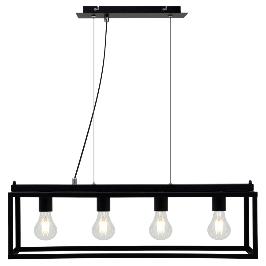 Briloner - Lampadario a sospensione con filo BLACK STEEL 4xE27/40W/230V
