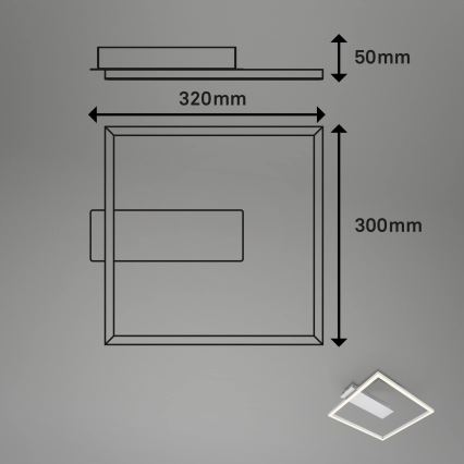 Briloner - LED-Deckenleuchte FRAME LED/14W/230V 3000K 30x32 cm mattchrom