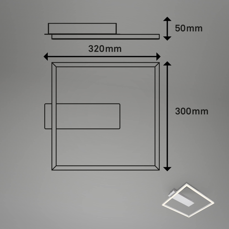 Briloner - LED-Deckenleuchte FRAME LED/14W/230V 3000K 30x32 cm mattchrom