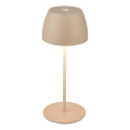 Briloner - LED-dimmbar, wiederaufladbar, Touch-Außen-Tischleuchte MINI LED/2,5W/5V IP44 1800 mAh beige