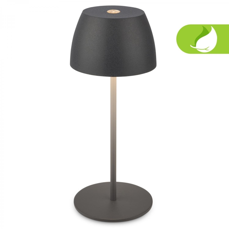 Briloner - LED, dimmbar, wiederaufladbar, mit Touch-Bedienung, Außen-Tischleuchte MINI LED/2,5W/5V IP44 1800 mAh Anthrazit