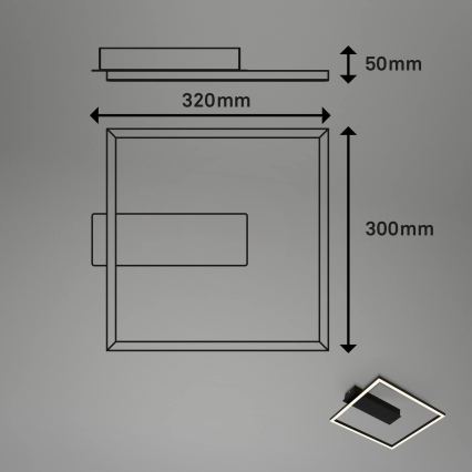 Briloner - Plafonnier LED FRAME LED/14W/230V 3000K 30x32 cm noir