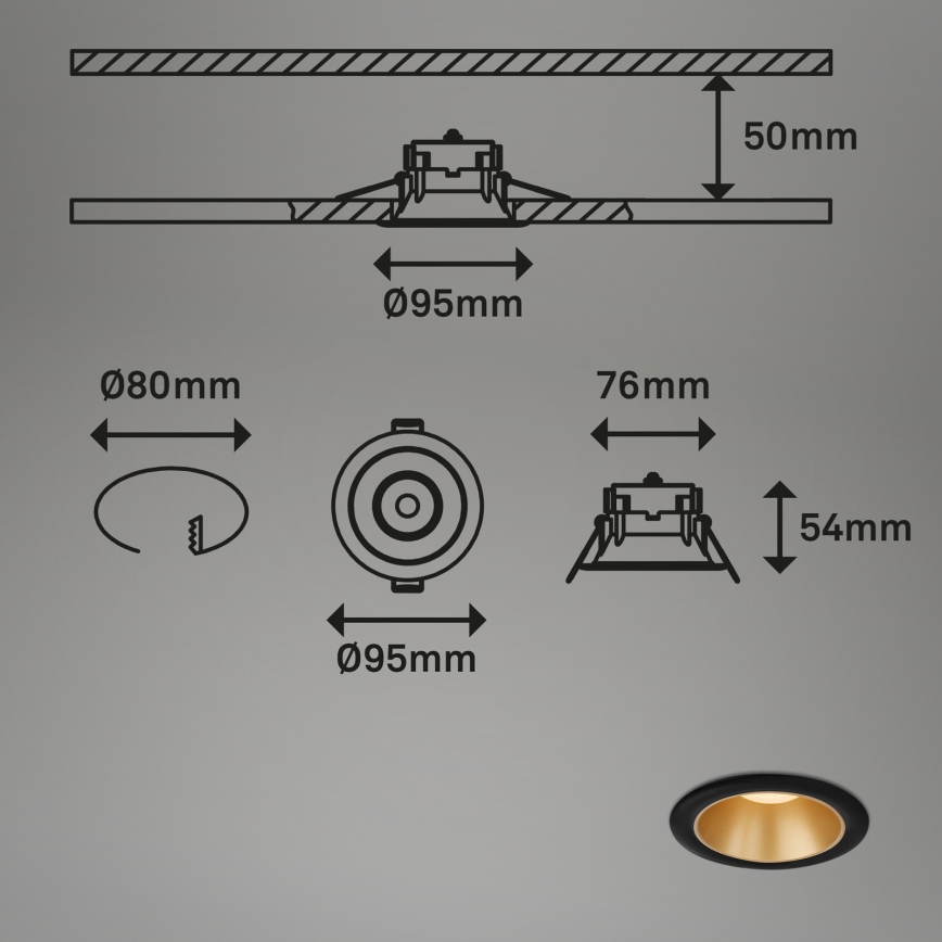 Briloner - SET 3x Lampada LED da incasso per bagni LED/4,9W/230V IP44