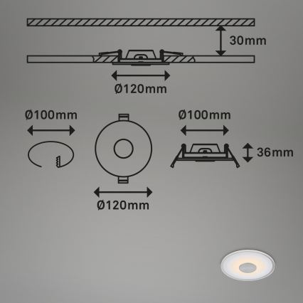 Briloner - SET 3x Lampada LED da incasso per bagni LED/6W/230V IP44 cromo