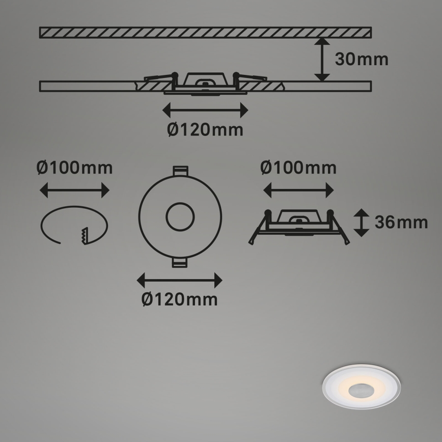Briloner - SET 3x Lampada LED da incasso per bagni LED/6W/230V IP44 cromo