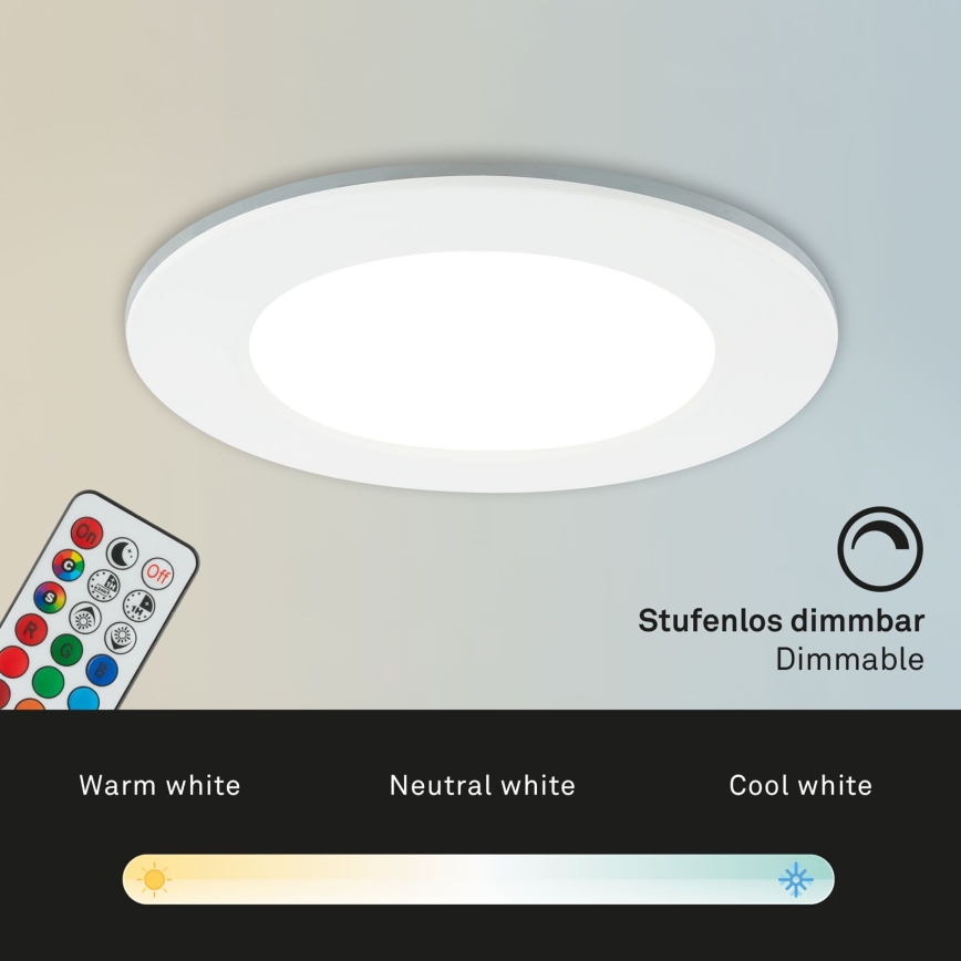 Briloner - SET 3x RGBW Luce da incasso LED da bagno dimmerabile LED/4,8W/230V 3000-6500K IP65 + telecomando