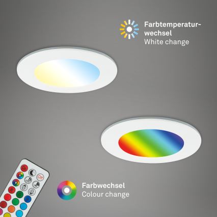 Briloner - SET 3x RGBW Luce da incasso LED da bagno dimmerabile LED/4,8W/230V 3000-6500K IP65 + telecomando