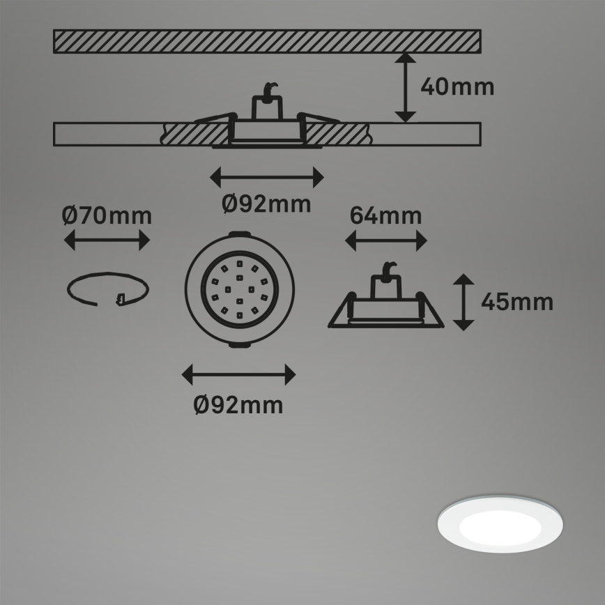 Briloner - SET 3x RGBW Luce da incasso LED da bagno dimmerabile LED/4,8W/230V 3000-6500K IP65 + telecomando