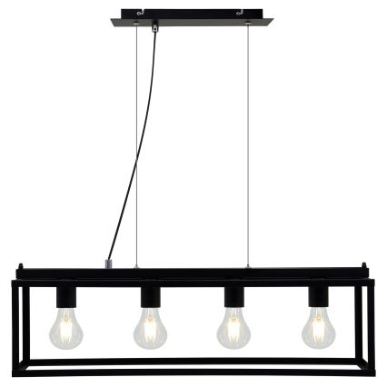 Briloner - Suspension filaire BLACK STEEL 4xE27/40W/230V