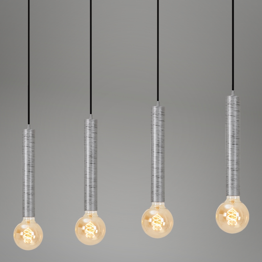 Briloner - Suspension filaire LONGA 4xE27/60W/230V argent