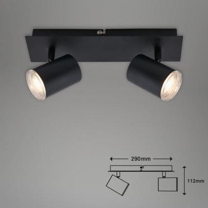 Briloner  10476221 - Badezimmerstrahler 2xGU10/5W/230V IP44 schwarz