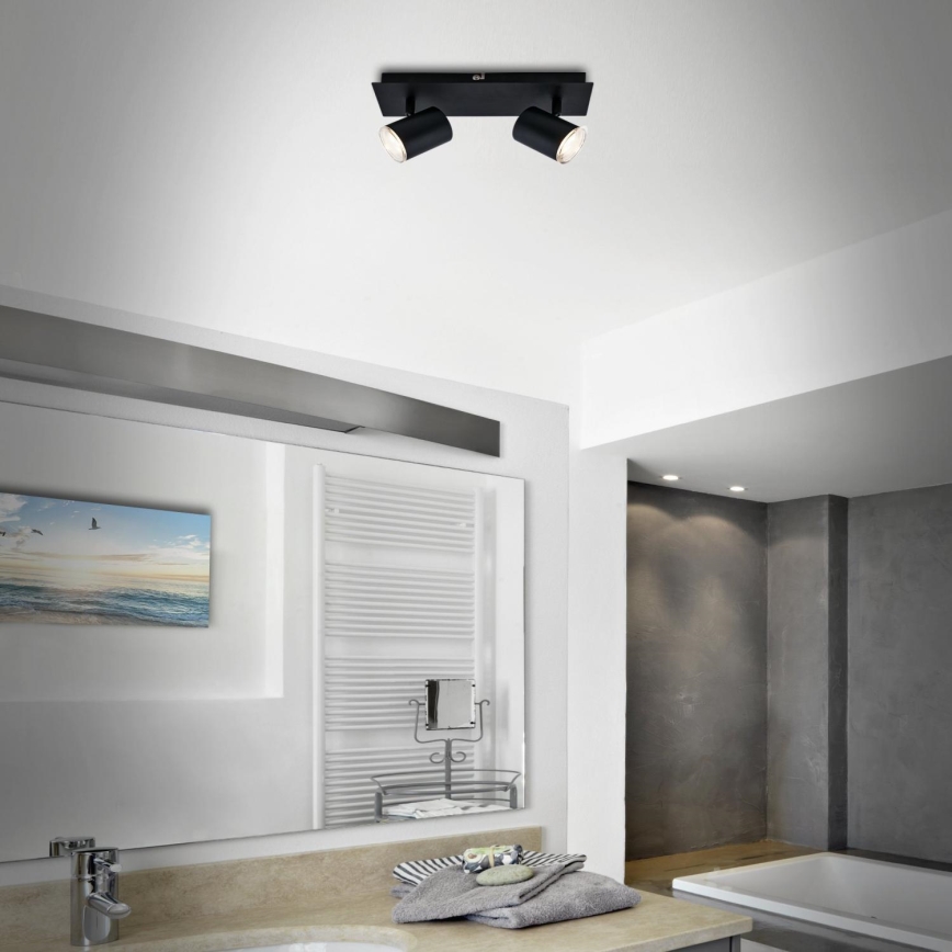Briloner  10476221 - Luce Spot da bagno 2xGU10/5W/230V IP44 nero