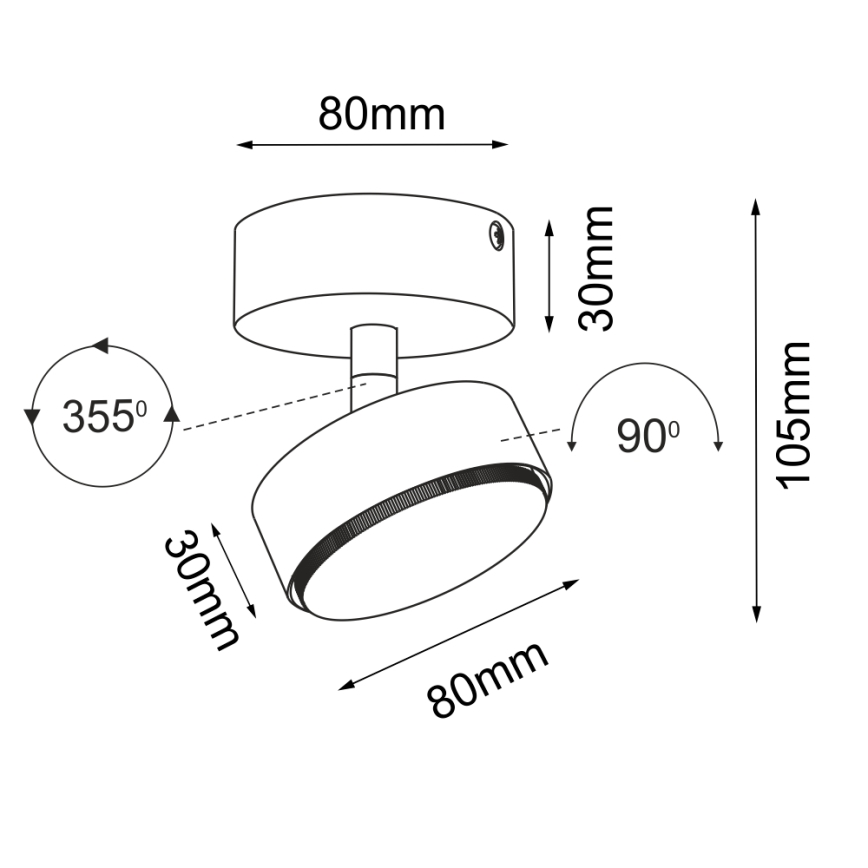 Brosline - Faretto 1xGX53/9W/230V nero