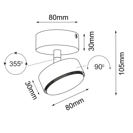 Brosline - Spot 1xGX53/9W/230V blanc