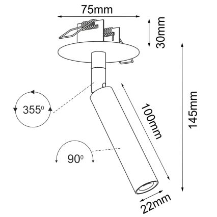 Brosline - Faretto da incasso 1xG9/2,5W/230V bianco