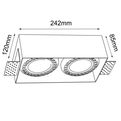 Brosline - Faretto da incasso 2xGU10/18W/230V nero